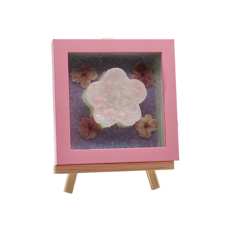 Amber Wooden Frame Water Ripple Cherry Blossom Art Lamp - Hujan Yozakura