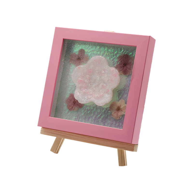 Amber Wooden Frame Water Ripple Cherry Blossom Art Lamp - Hujan Yozakura