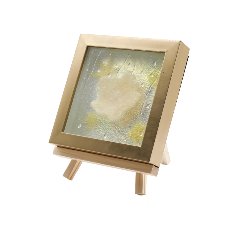 Cahaya Seni Daun Maple Kuning Muda Persegi - Frost Maple