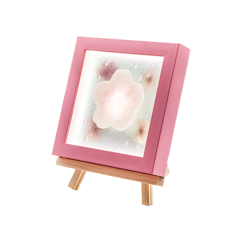 Bingkai Kayu Kuning Cherry Blossom Art Lamp-Yozakura Hujan