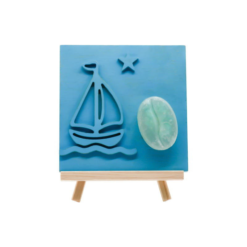 Perahu Layar Warna Lautan Lampu Kayu Ukiran Buluh - Pembakar Bayangan Layar