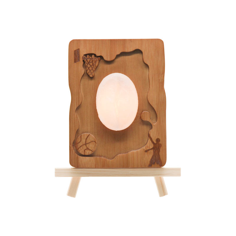 Lampu seni kayu pelega gaya sukan warna walnut- angin kencang mengejar bayang/cahaya arka api biru