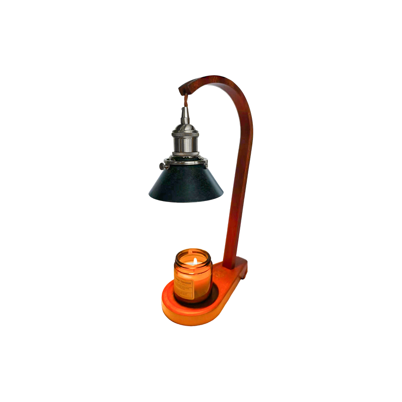 Lampu Pemanas Lilin Dengan Teduhan Kon Hitam - Cahaya Tudung