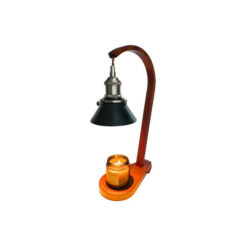Lampu Pemanas Lilin Dengan Teduhan Kon Hitam - Cahaya Tudung